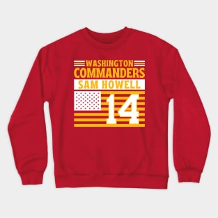 Washington Commanders Howell 14 American Flag Football Crewneck Sweatshirt